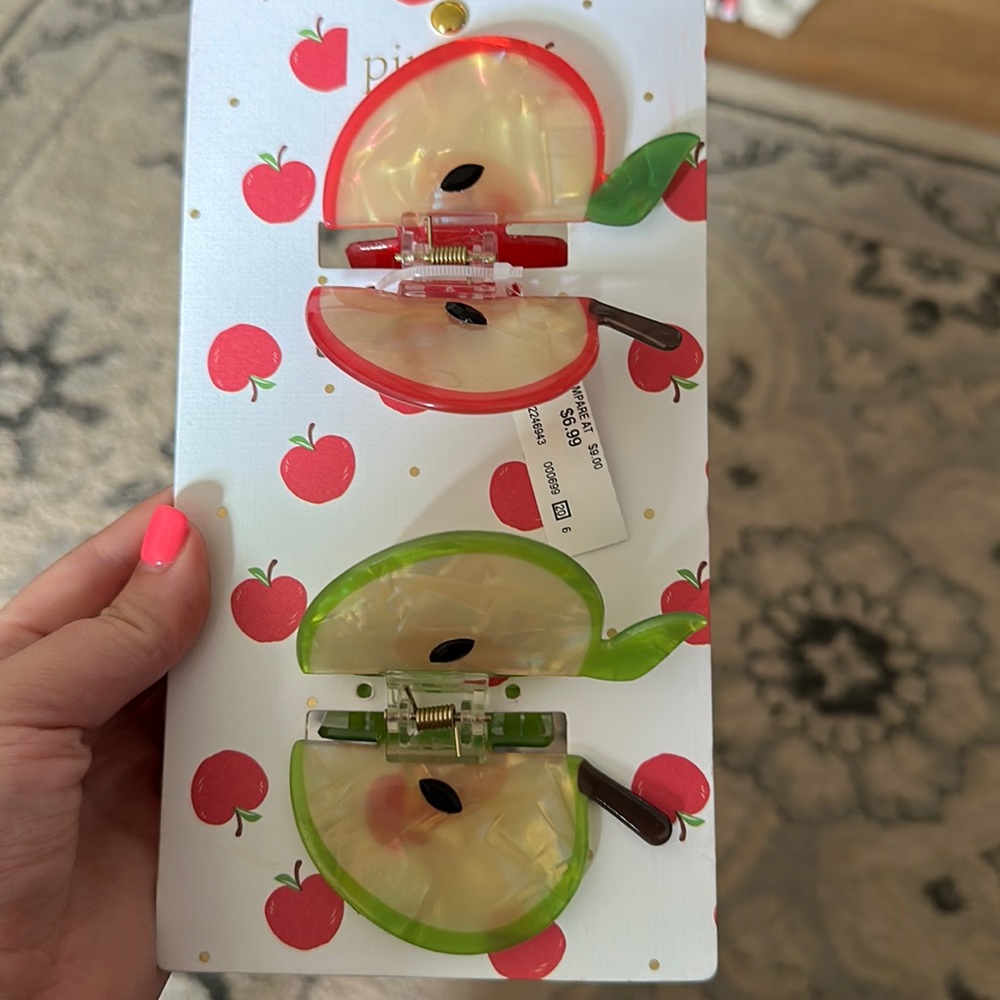 Piper K apple hair claw clips